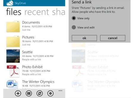 Microsoft SkyDrive para iPhone y Windows Phone