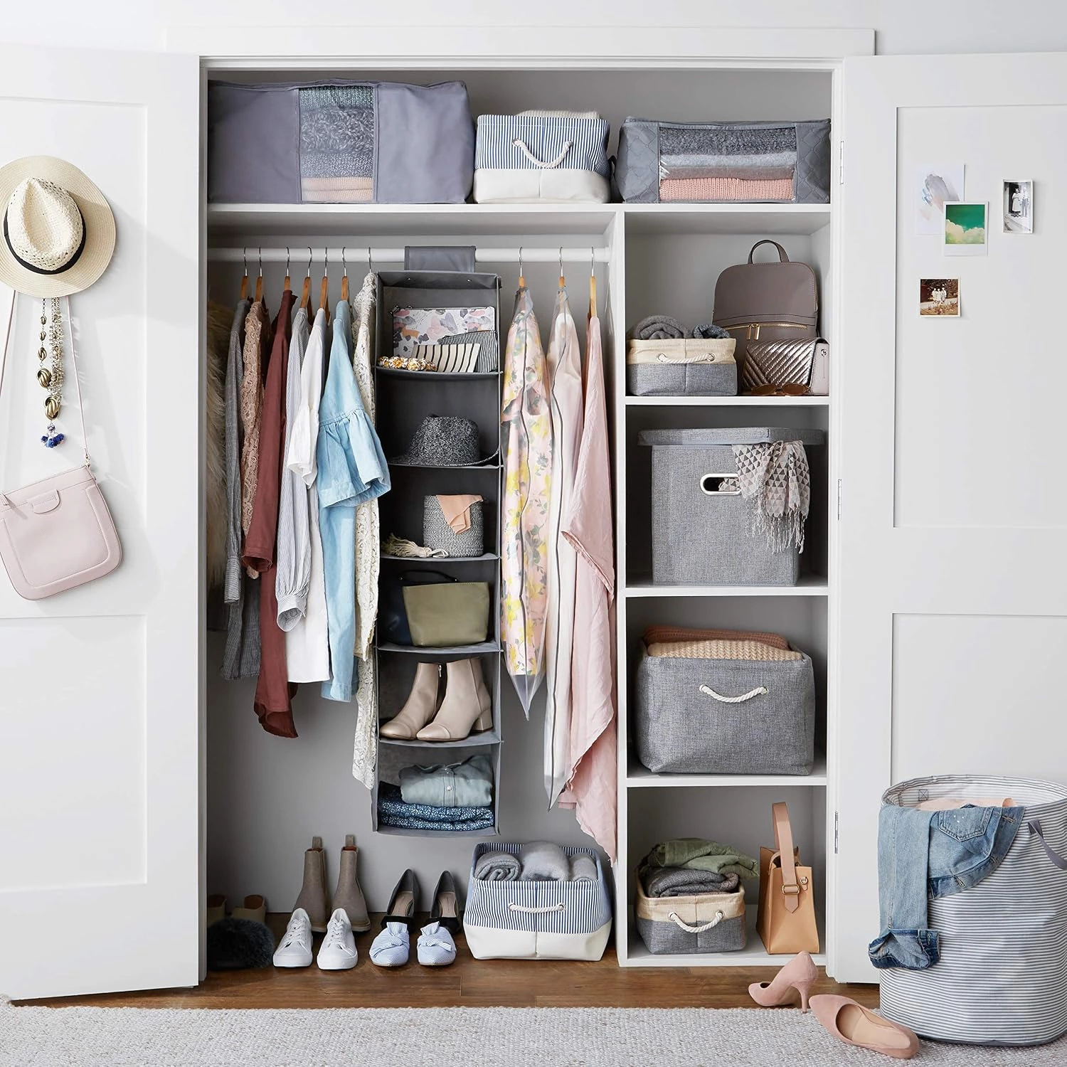 Amazon Basics Organizador colgante de 6 niveles, Gris, 22 cm x 23 cm x 29 cm