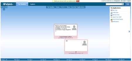 Lifeblob, diario personal online en formato de línea de tiempos