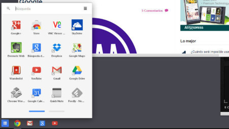 Chrome 32 en Windows 8, barra de controles