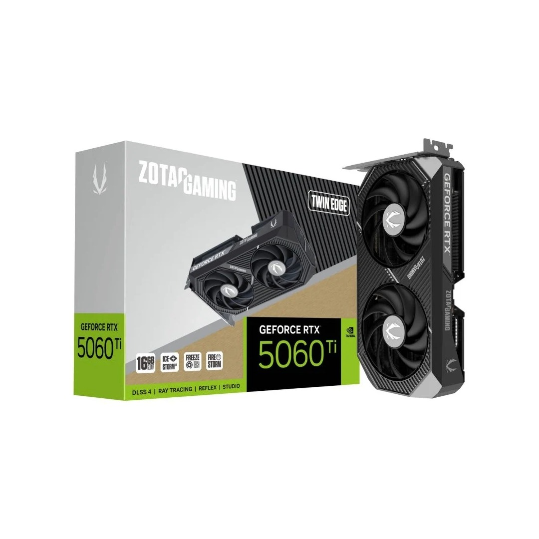 Tarjeta Gráfica ZOTAC GAMING GeForce RTX 5060 Ti Twin Edge 16GB GDDR7 Reflex 2 RTX AI DLSS4
