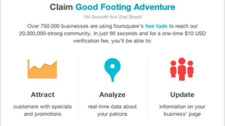 Foursquare ya permite a las empresas de todo el mundo la verificación instantánea de su negocio