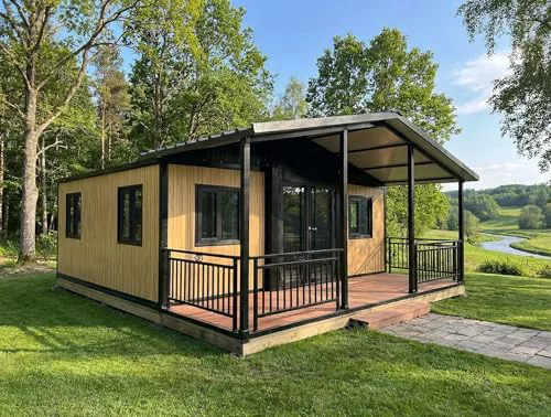 Casita Plegable Personalizable prefabricada y con dormitorios Cocina y baño, de 37 m², 56 m² y 74 m², Apta para Oficina y Vivienda