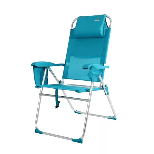 CREVICOSTA - Silla de Playa Plegable con reposabrazos, y 8 Posiciones.