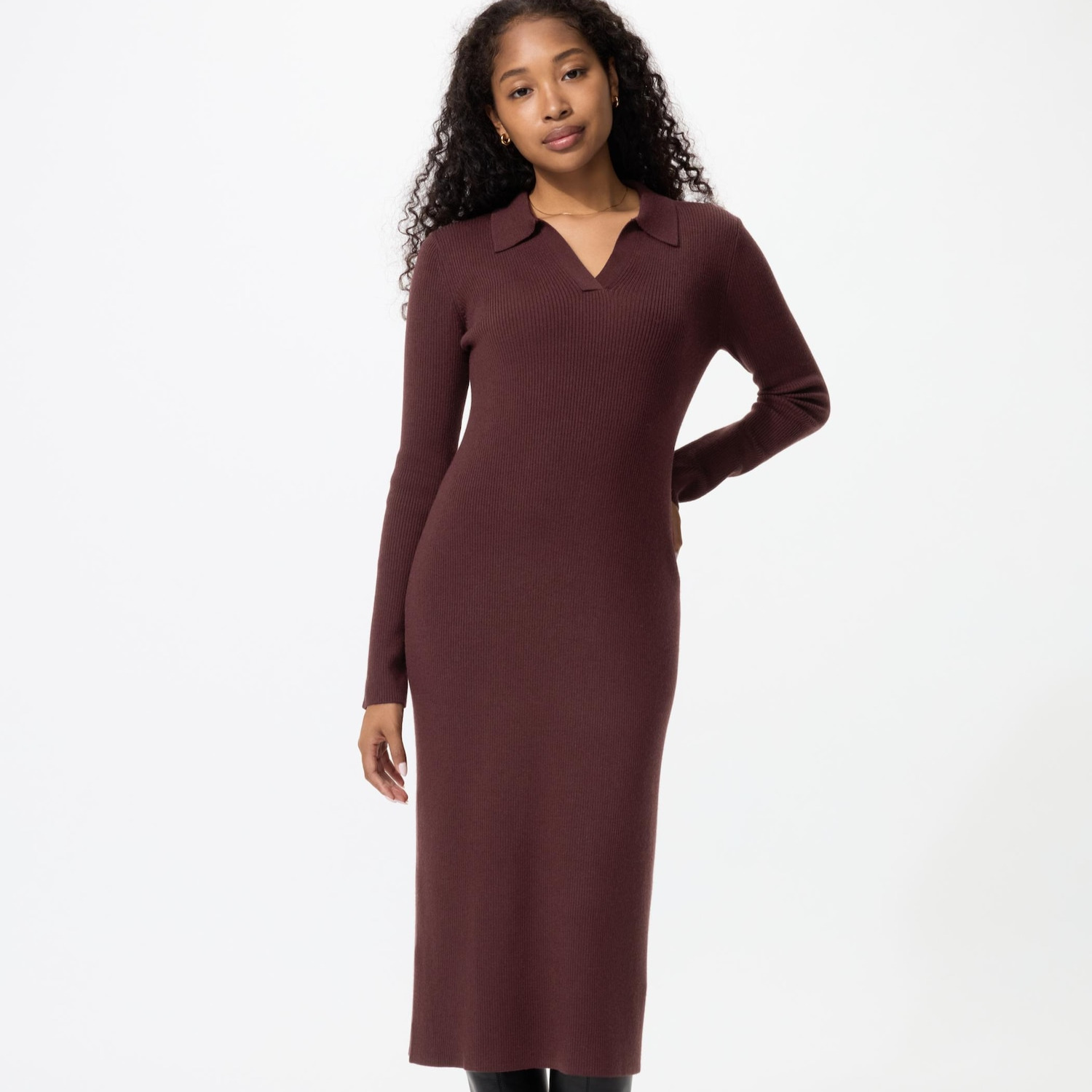 Vestido punto cuello polo