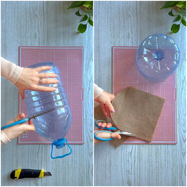 No lo sabía, pero si reutilizas las garrafas de agua vacías puedes hacer tú mismo estos maceteros para el hogar