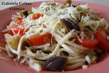 Pasta con berenjenas. Receta saludable