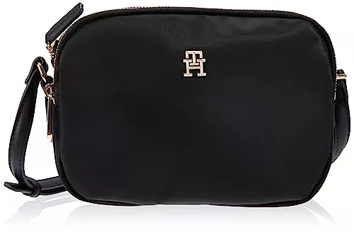 Tommy Hilfiger Bolso bandolera Mujer Poppy Crossover con correa para el hombro, Negro (Black), Talla Única