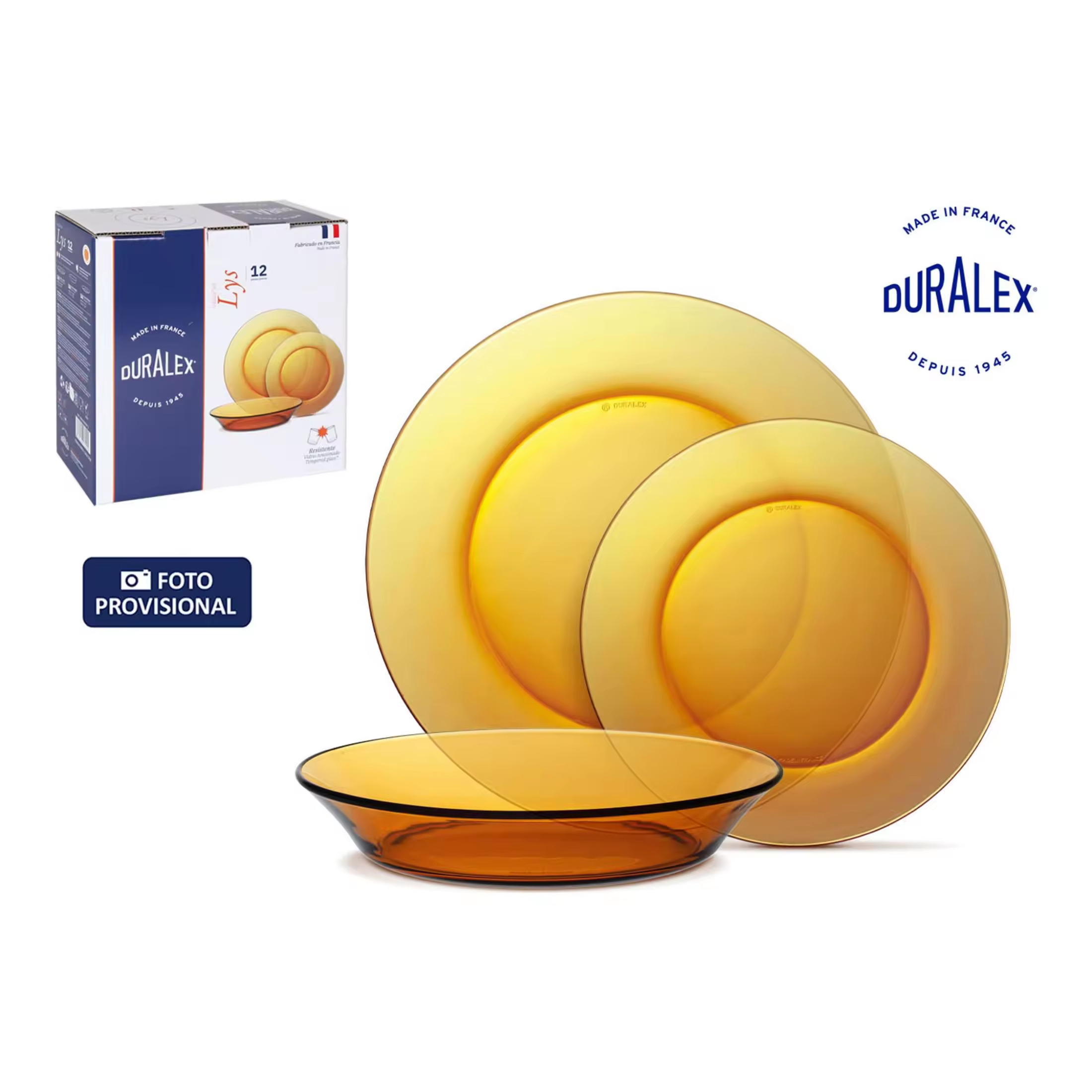 Duralex - Vajilla completa 12 Piezas de Vidrio