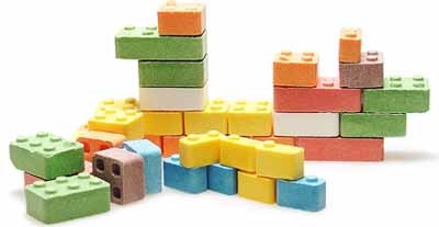 Piezas de Lego comestibles