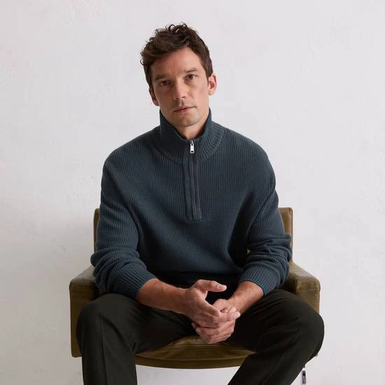 Troyer regular de suave mezcla de algodón y lana virgen