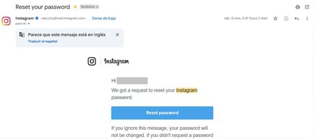 Reset Password Instagram