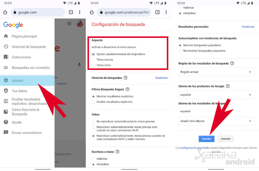 Cómo activar el tema oscuro en la versión web del Buscador de Google de ...