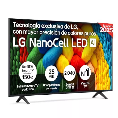 LG 55NANO80A6B - TV 55", 4K NanoCell, Smart TV