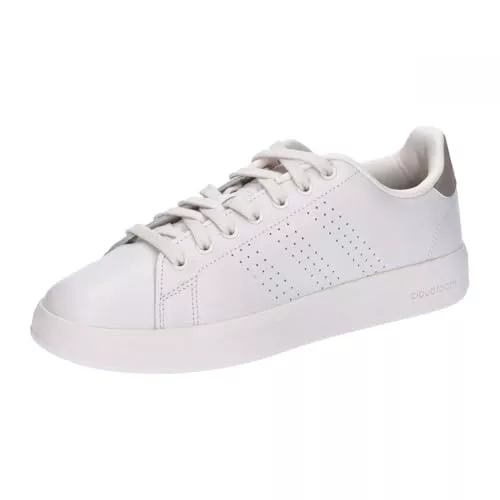 adidas Mujer Advantage Premium Leather Shoes, chalk white/chalk white/champagne met, 39 1/3 EU