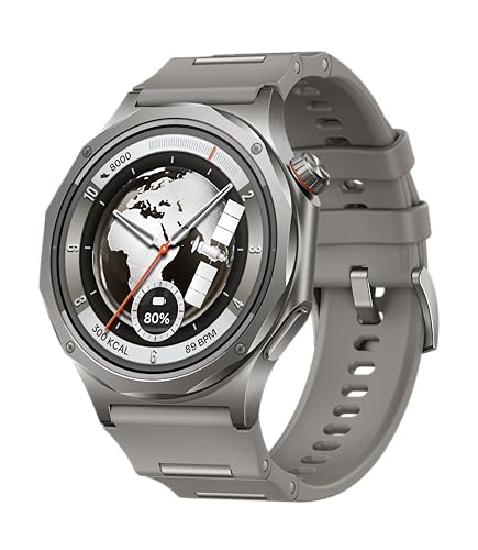 OPPO Watch X3 Smartwatch con Wear OS, Pantalla AMOLED 1.5”, Batería hasta 16 días, ECG y Salud en 60s, GPS Dual, Resistente IP69/5ATM, Titanio y Cristal Zafiro, Misty Titanium