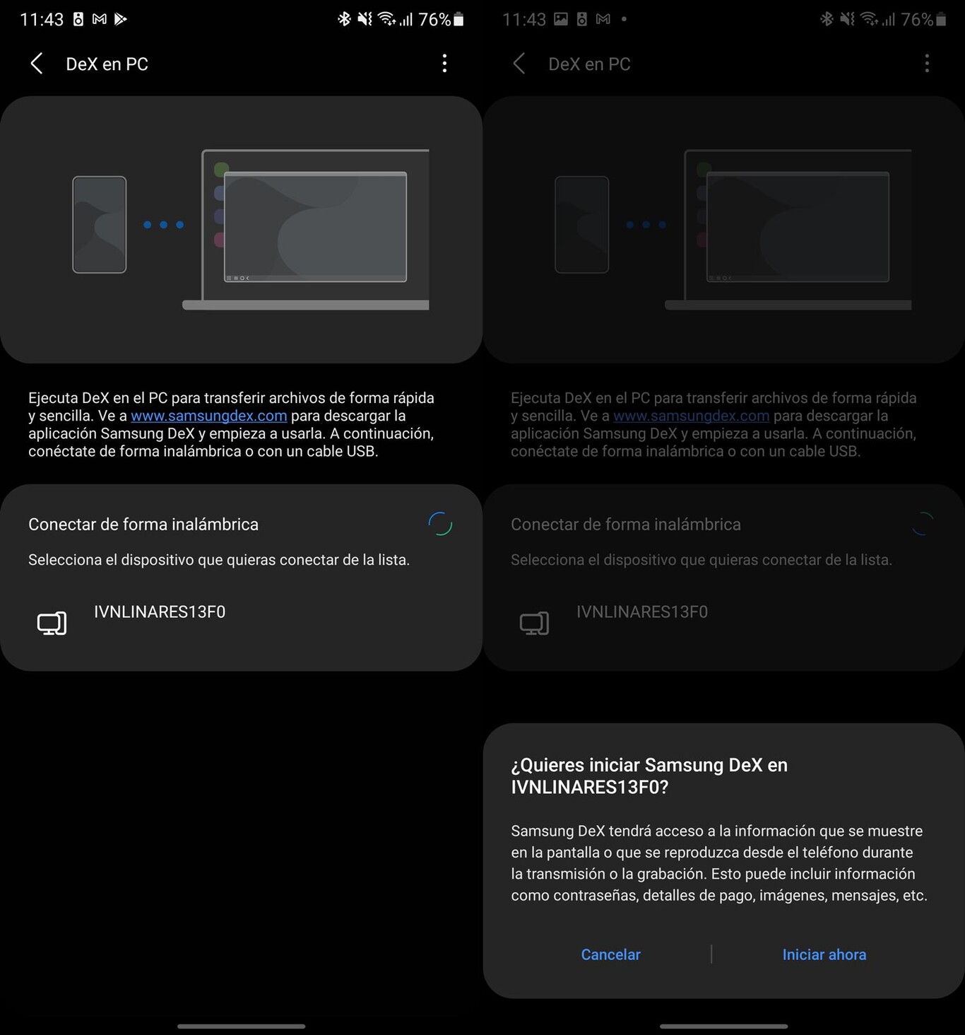 Samsung DeX inalámbrico en PC con One UI 3.1: apps Android en Windows ...