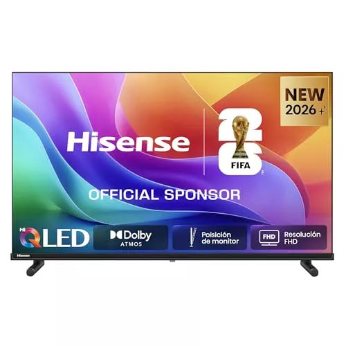 Hisense 40A5S - Hi-QLED FHD Smart TV 32 Pulgadas, Hi-QLED Color, Dolby Atmos, Posición de Monitor, Resolución FHD, Reducción de Ruido, Airplay, Smart Home Ready