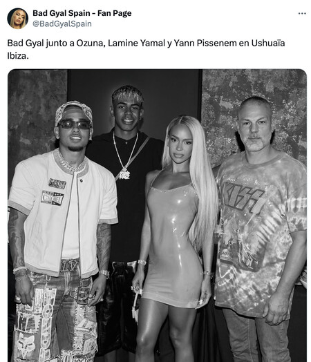 Lamine Yamal junto a Bad Gyal