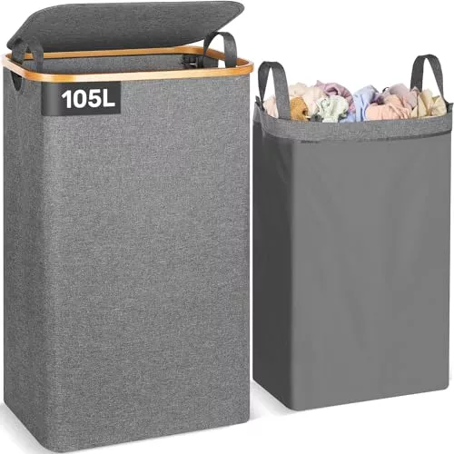 OUSFOT Cesto Ropa Sucia con Tapa 105 L 