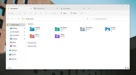 Windows 11 エクスプローラーのタブ
