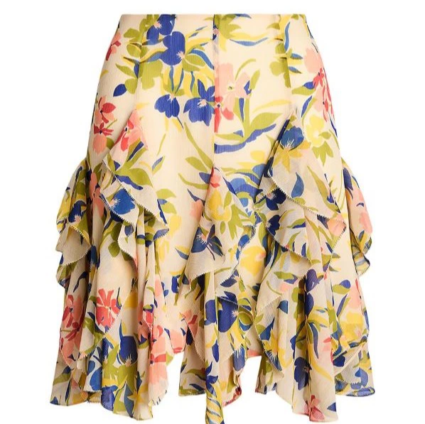 Falda corta con estampado de flores
