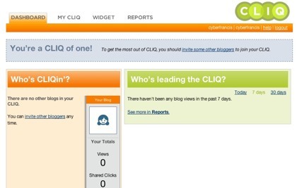 Cliq in, un widget con la información de tu blog y la de tus invitados