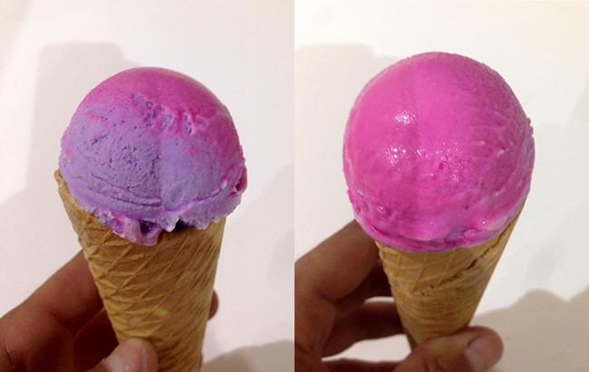 Un helado que cambia de color