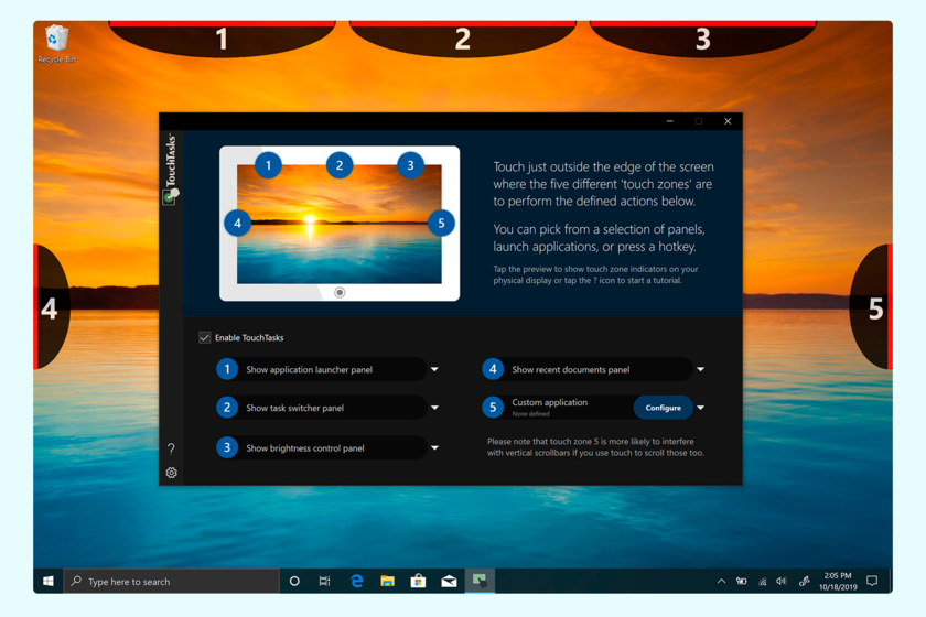 Tactile Task Bar Windows 10: TouchTask es una app para personalizar los bordes de tu ...