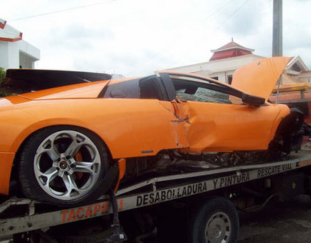 Lamborghini Murcielago accidentado en Santiago