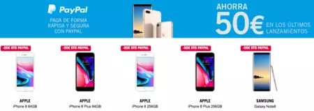 Phone House: descuento de 50 euros si pagas con PayPal tu iPhone 8 o Galaxy Note 8
