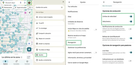 activar velocimetro google maps