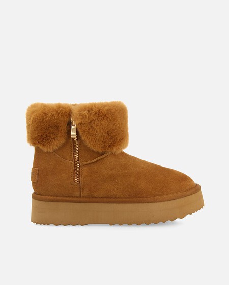 Botines Tipo Ugg Peluche Calentitos Comodos Invierno Piel