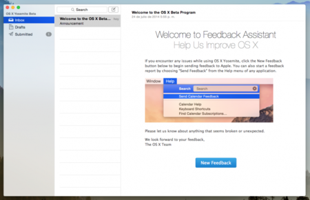 Cómo enviar feedback de OS X Yosemite a Apple
