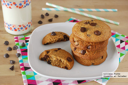 Galletas integrales con chips de chocolate y miel. Receta