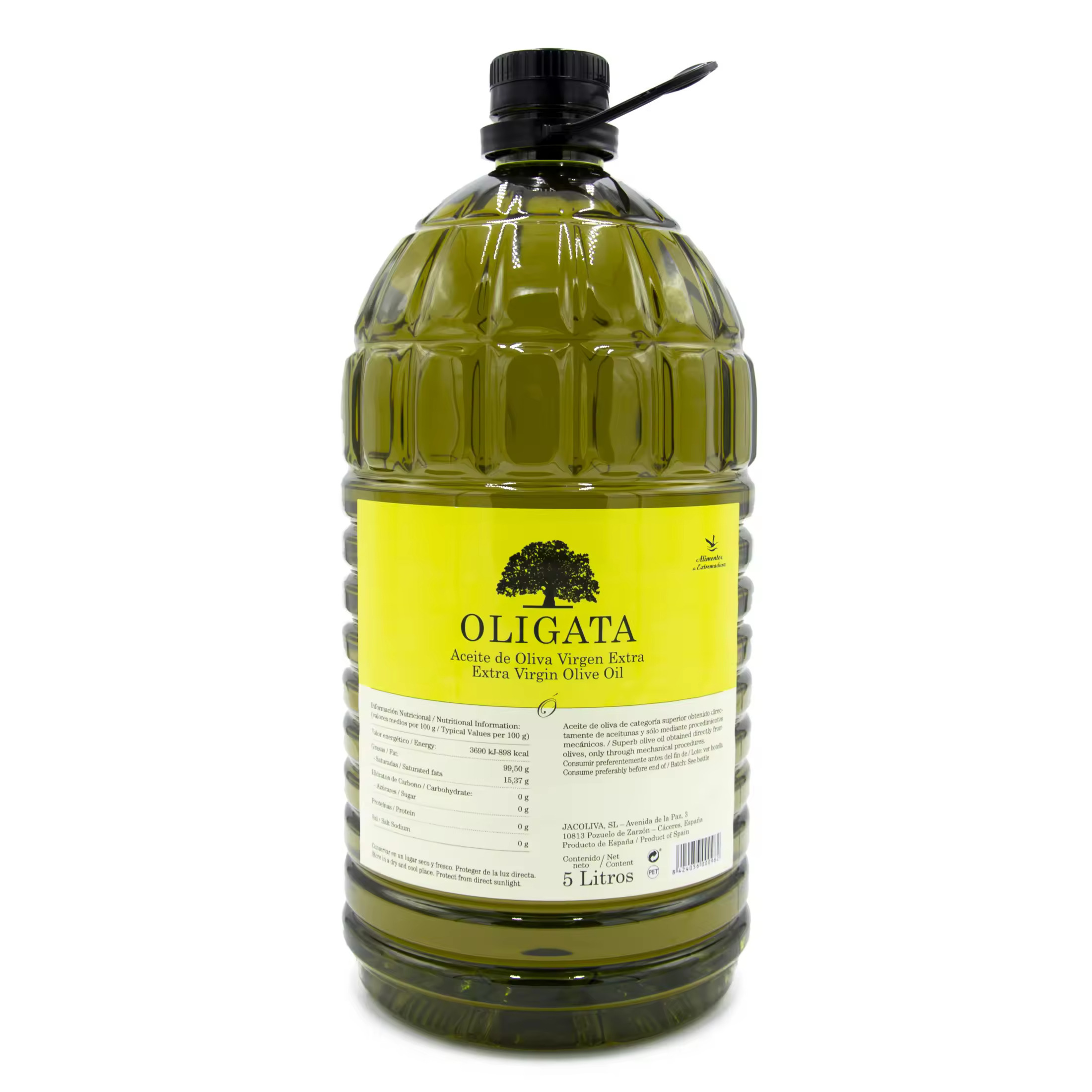 Aceite de Oliva Virgen Extra OLIGATA Garrafa 5 litros