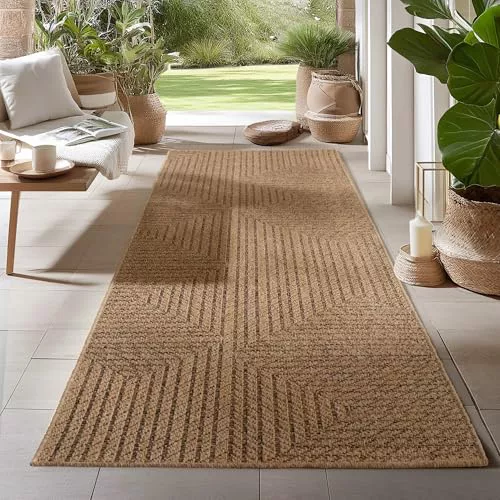 Carpetsale24 Alfombra para Interior y Exterior - Robusta, Resistente a la Intemperie y fácil de Limpiar, con Efecto de Yute Natural, Ideal para salón, Cocina, terraza, jardín y balcón, 80x250 cm
