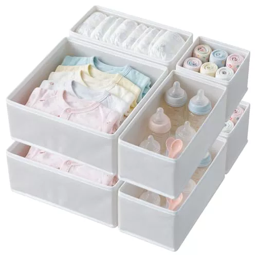 Niviy Organizador Ropa Armario Blanco Organizador Cajones 8 Piezas