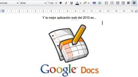 Google Docs, mejor aplicación web del 2010