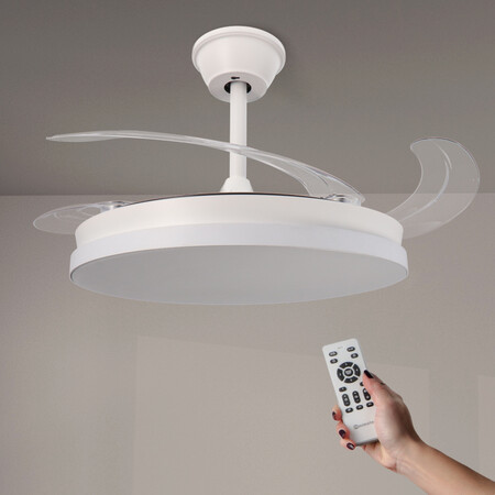 Ventilador De Techo Led Color Blanco Cristal