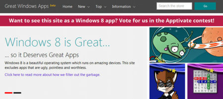 Great Windows Apps, un sitio que selecciona las mejores aplicaciones para Windows 8