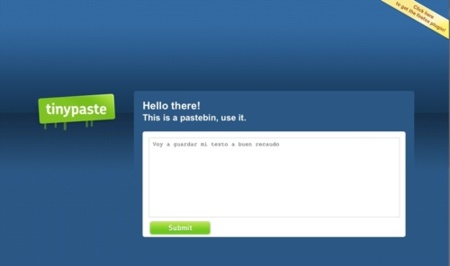TinyPaste, la forma más simple de guardar textos en Internet