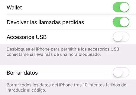 このスクリーンショットでは、「USB アクセサリ」オプションにより、非アクティブ状態が 1 時間続くと USB 接続へのアクセスが制限されています。時間制限なしでアクセスできるようにするには、このオプションを有効にします。