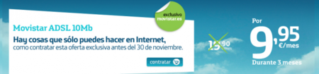 Movistar rebaja su ADSL 10MB...1€