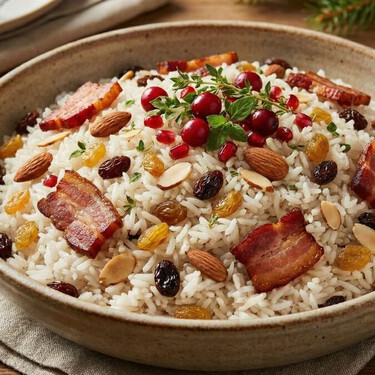 Arroz navideño con almendras y tocino: la guarnición fácil y deliciosa que estará lista en solo 15 minutos