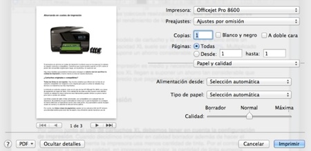 Configuración impresión HP Officejet Pro 8600