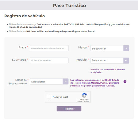 Tramite Pase Turistico