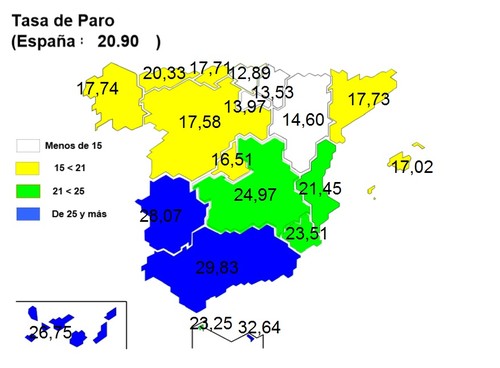 Mapa del paro por Autonomías: así cerró 2015 