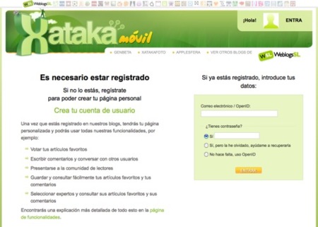 Registrarse en Xataka Móvil: ahora mucho más fácil y rápido