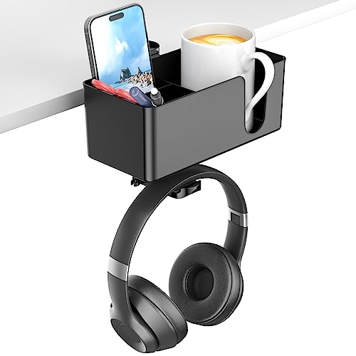 KDD Soporte Vaso Escritorio 4 en 1 con Soporte Auriculares
